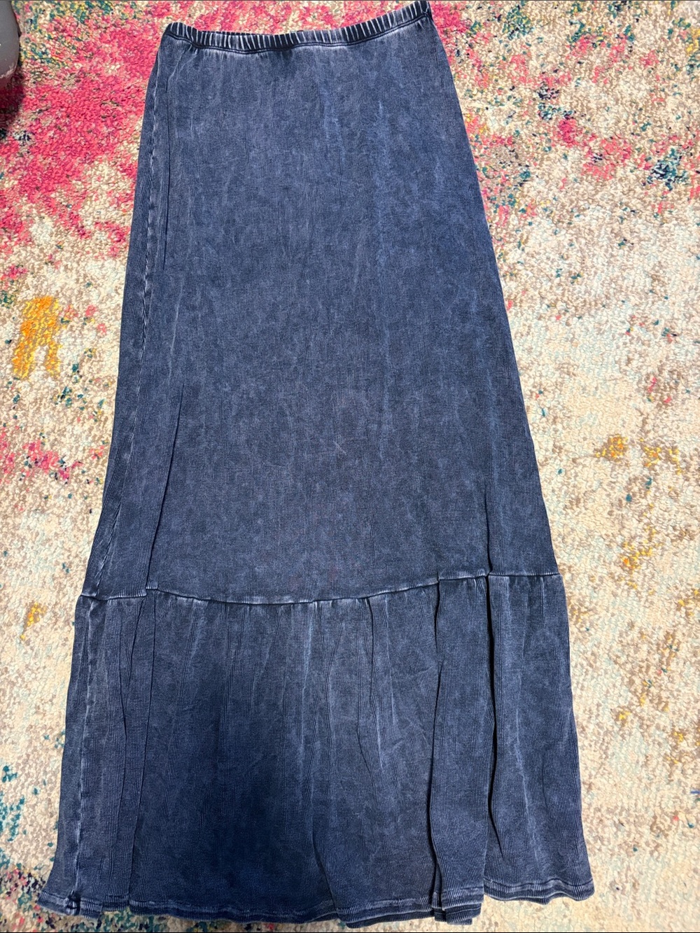 Hard tail midi ruffle skirt